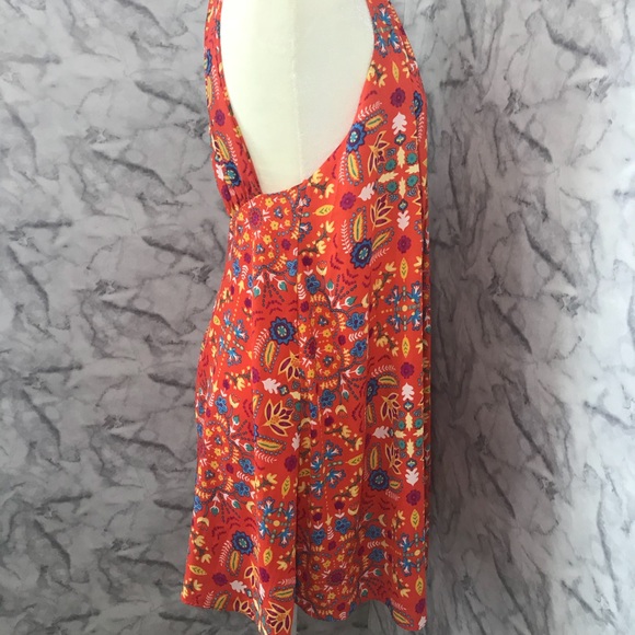 Everly Orange Floral Print Dress - Picture 6 of 8